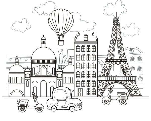 Раскраска Париж