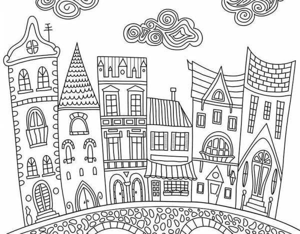 Сказочный город раскраска