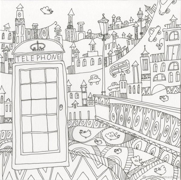 Раскраска ночной город