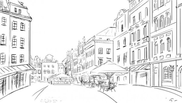 Городской пейзаж контур