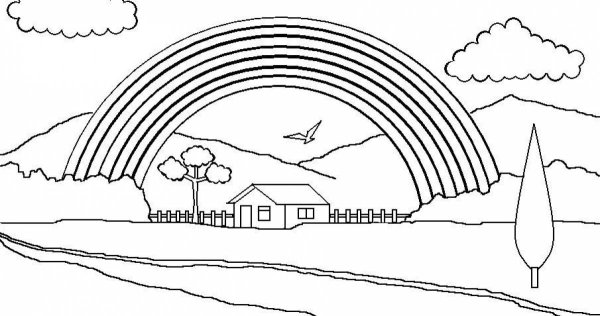 Радуга раскраска для детей