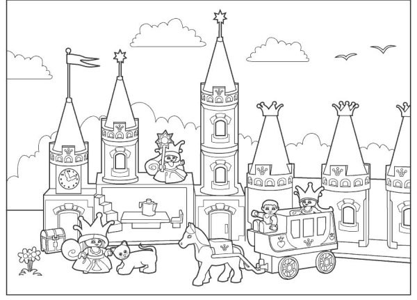 Раскраски для девочек замок принцессы