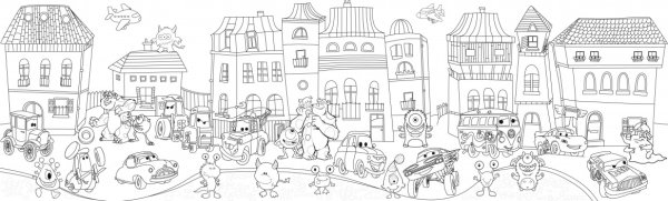 Раскраска маленький городок