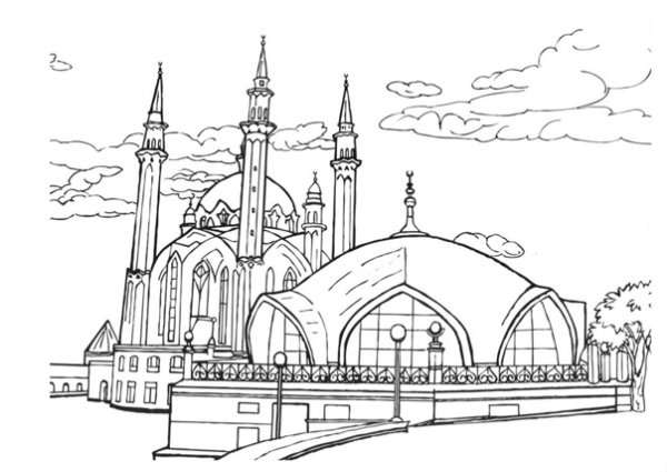 Мечеть кул-Шариф в Казани черно белое