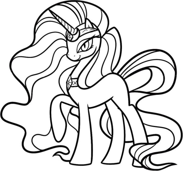 Раскраска пони Рарити принцесса