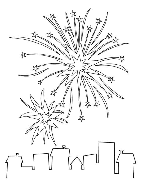 Салют раскраска