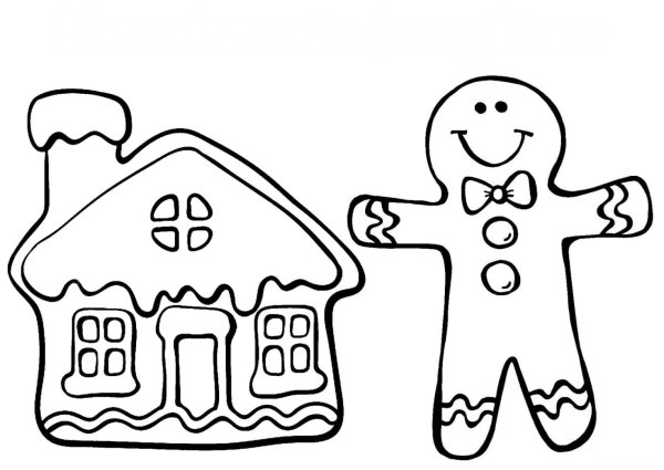 Пряничный человечек раскраска