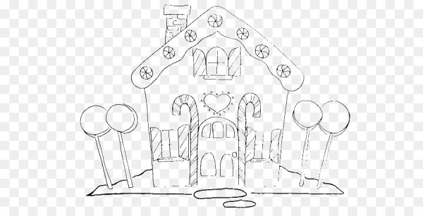 Конфетный домик карандашом