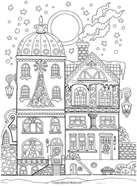 Пряничный домик раскраска антистресс