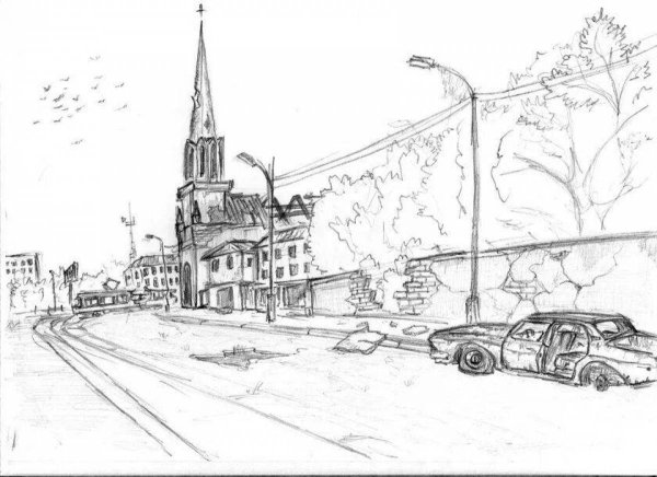 Архитектурный пейзаж города Ульяновска