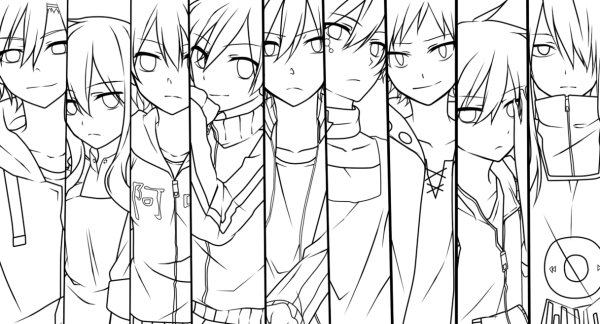 Закладки раскраски аниме