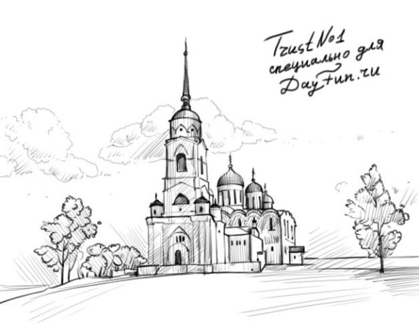 Рязанский Кремль в карандаше