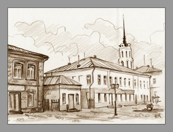 Город прошлого рисунок