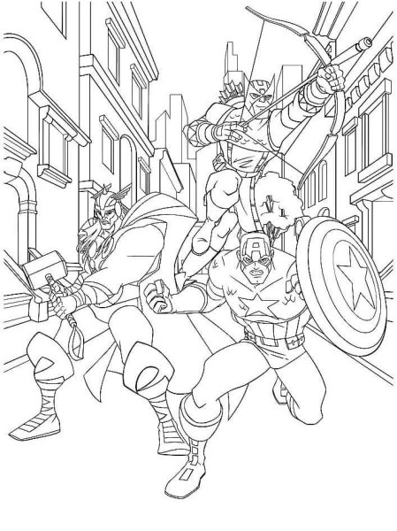 Раскраски Марвел Мстители