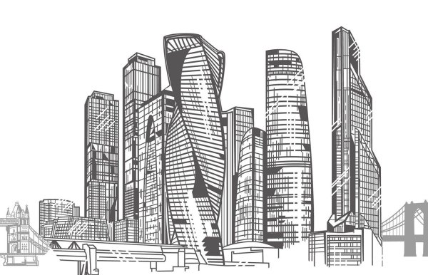 Москва Сити Графика