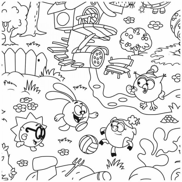 Разукрашка Смешарики