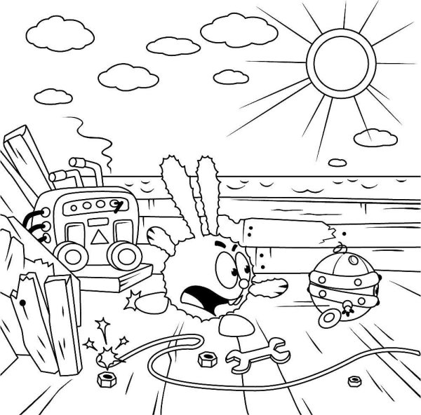 Раскраска Смешарики Крош