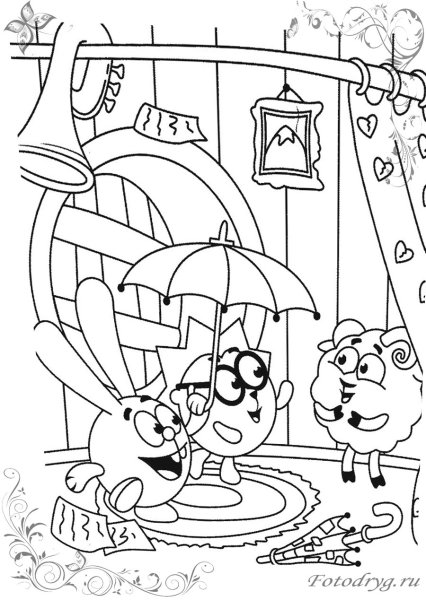 Раскраски на тему Смешарики