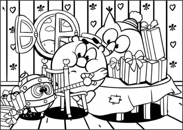 Раскраска Смешарики Биби