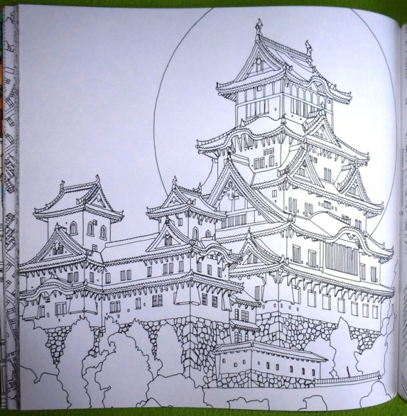 Япония замок Химэдзи рисунок