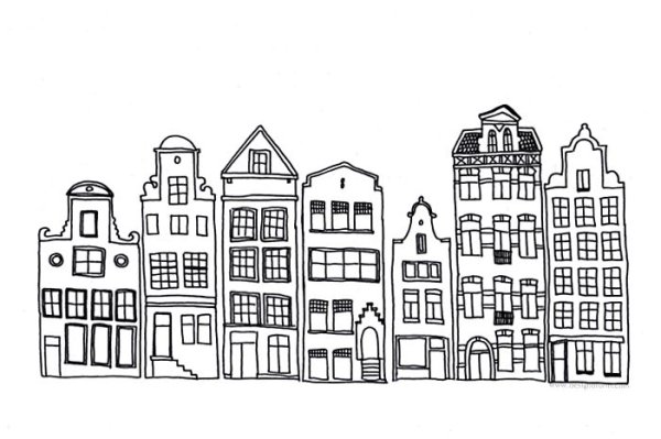 Контуры городских домов