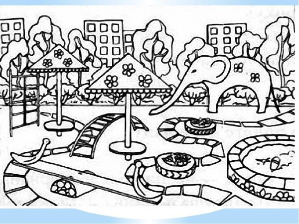 Детская площадка раскраска