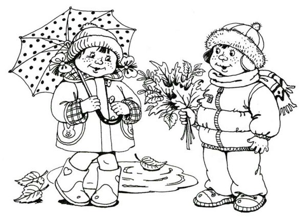 Осень раскраска для детей