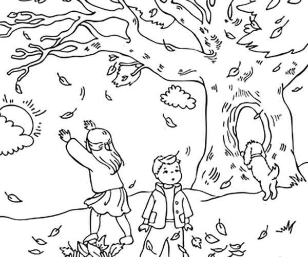 Осень раскраска для детей