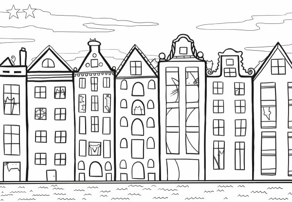 Раскраска город для детей