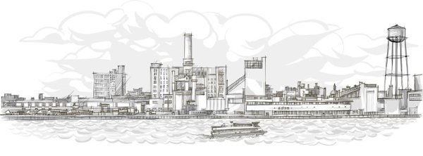 Эскиз промышленный город
