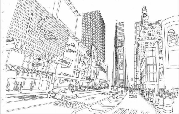 Город будущего раскраска