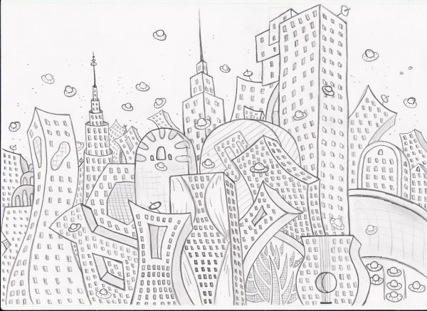 Эскиз города будущего