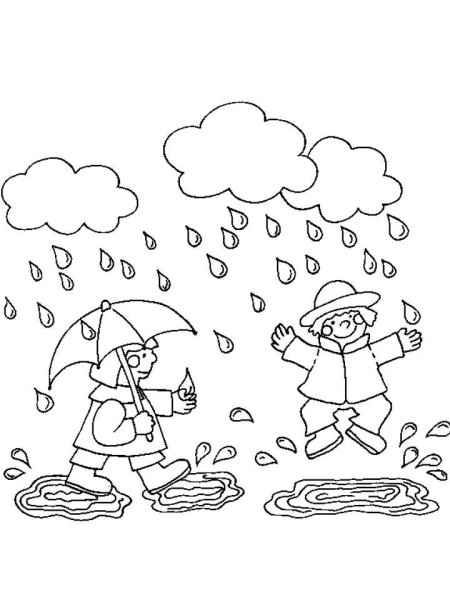 Раскраски для малышей дождик