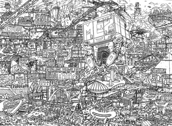 Раскрашивание мелких деталей города