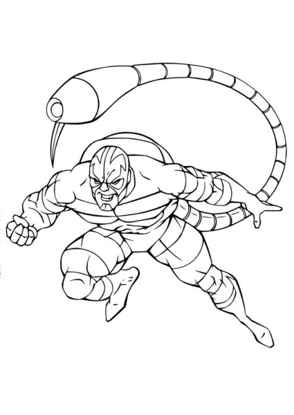 Раскраска Супергерои Марвел человек паук