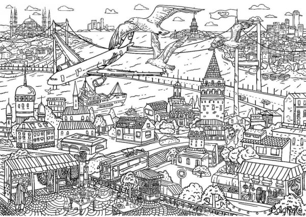 Раскраска Стамбул