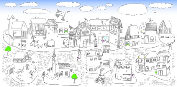 Раскраска город для детей