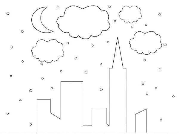 Ночь раскраска для детей