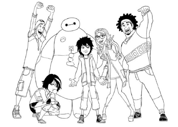 Хиро Хамада раскраска