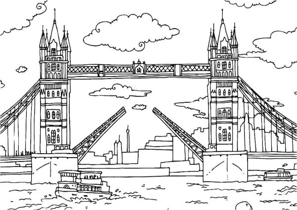 Тауэрский мост раскраска для детей