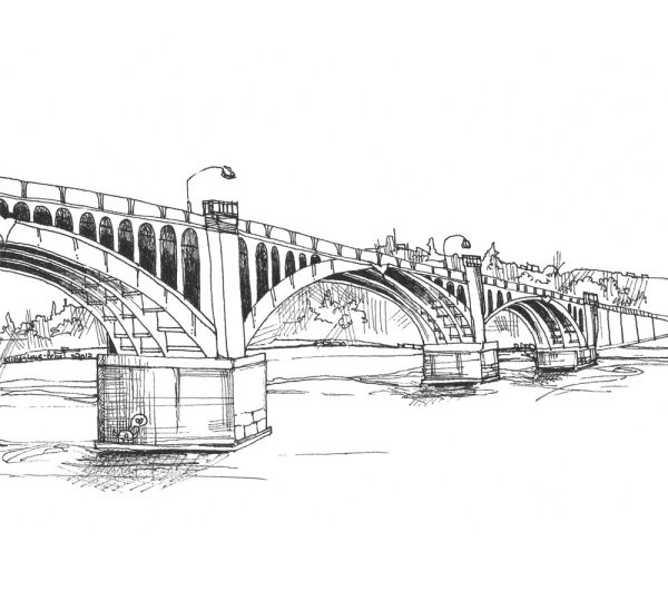 Коммунальный мост Красноярск набросок