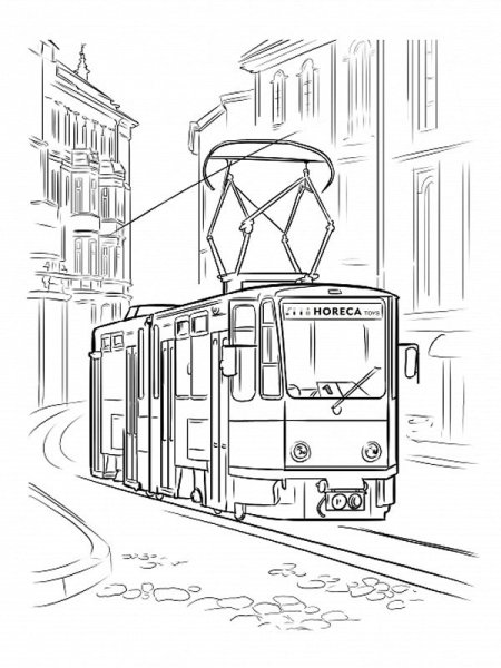 Трамвай рисунок