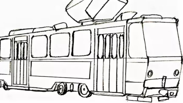 Трамвай раскраска для детей