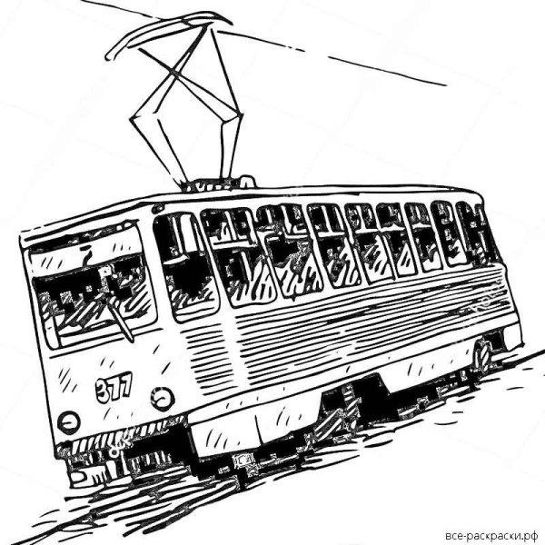 Раскраска трамвай Татра т3