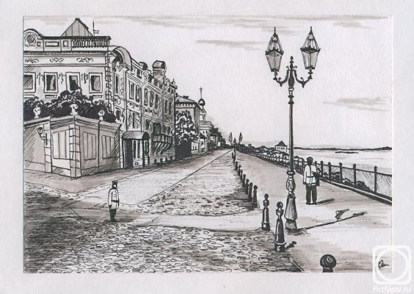 Графика Нижний Новгород Нижневолжская набережная