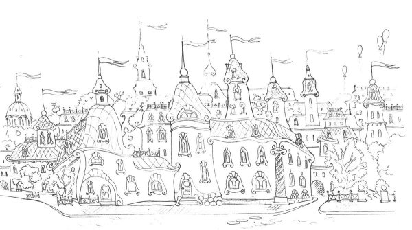 Эскиз сказочного города