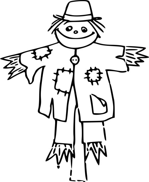 Раскраска пугало огородное для детей