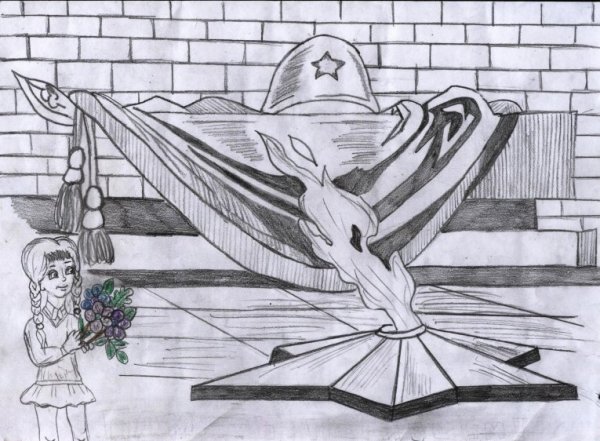 Памятник солдату рисунок