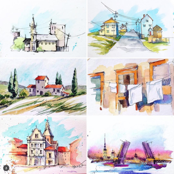 Эскиз для акварельного рисунка