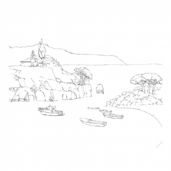 Контуры пейзажей для рисования